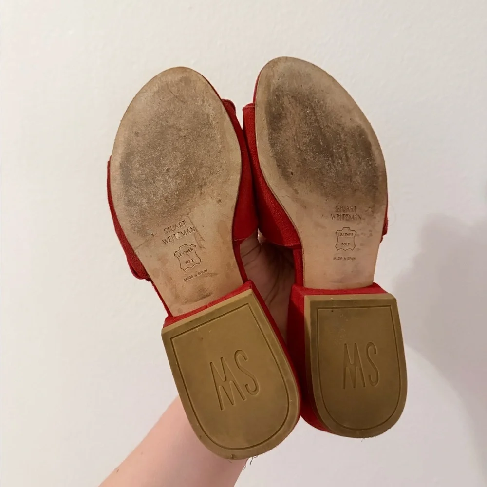 Stuart Weitzman | Giftwrap Suede Tied Slide Sandal